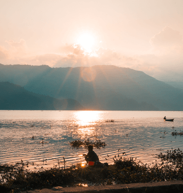 Sunrise from Phewa Lake, Pokhara
