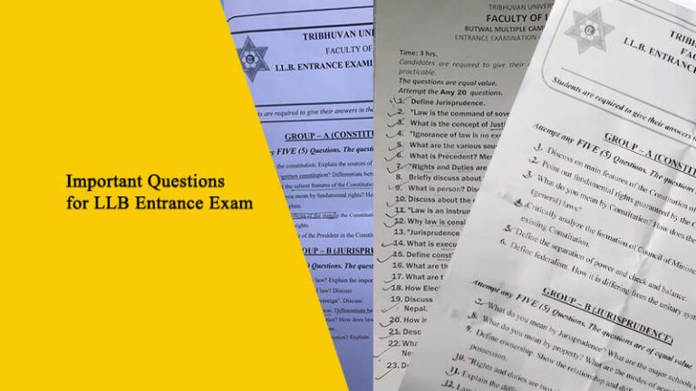 Get 70+ Important questions for LLB Entrance Exam
